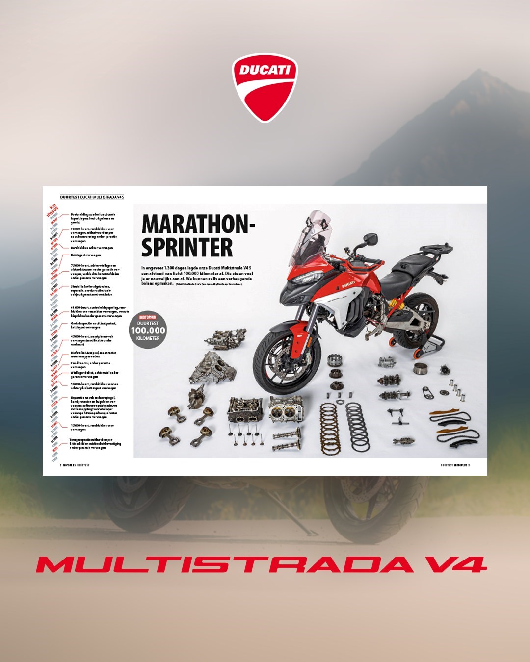 Multistrada V4 100.000 km test